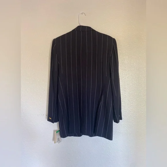 NWT VGT Jones New York Navy Blue Pinstripe Blazer with gold buttons - Picture 5 of 5